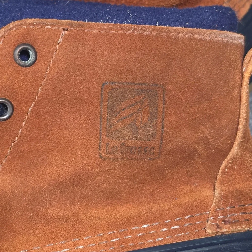 LaCrosse Polartec Lined Duck Boots Mens 10 Made in USA Suede Rubber Waterproof